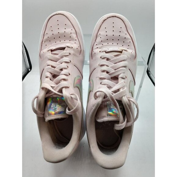 Nike Air Force 1 Low Iridescent Swoosh Sneakers Womens Pink Size 9 - Picture 2 of 9